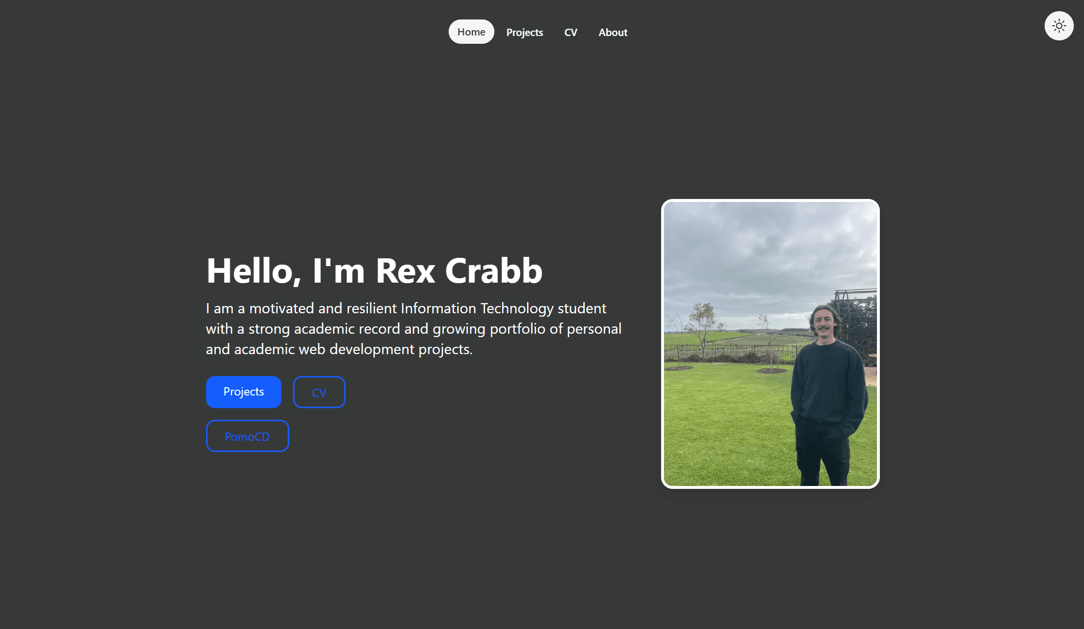 Screenshot of Portfolio Website